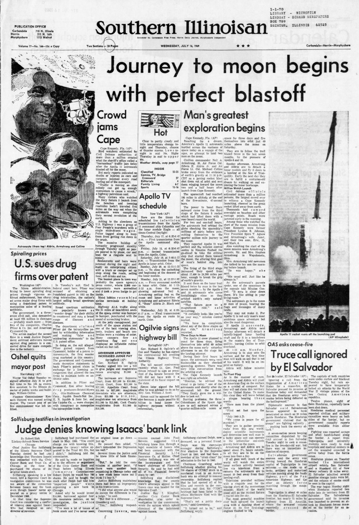 "Journey to Moon begins with perfect blastoff"